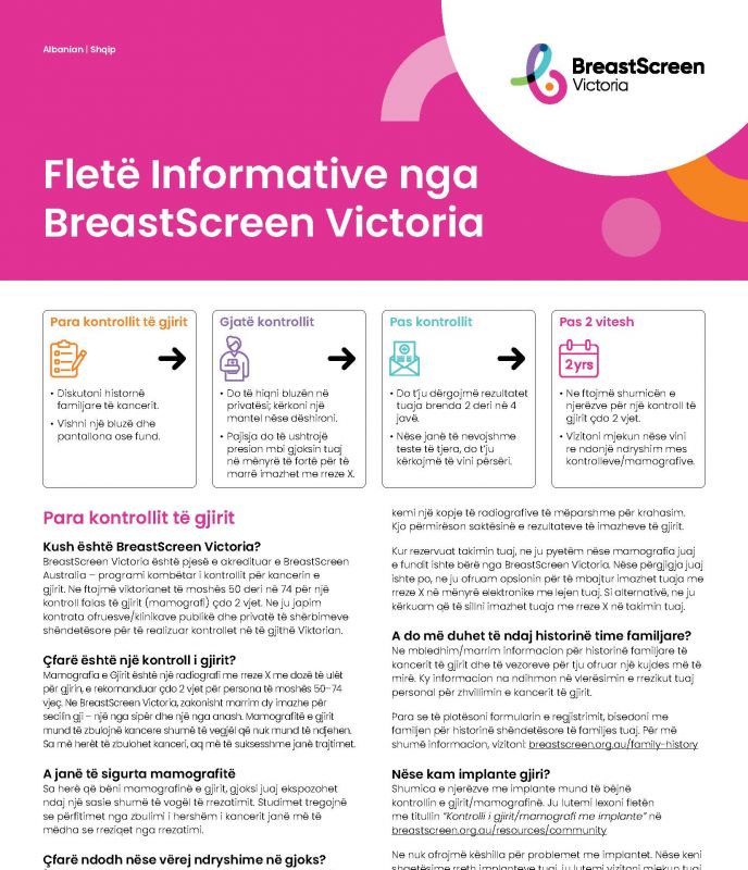 Albanian Information sheet cover