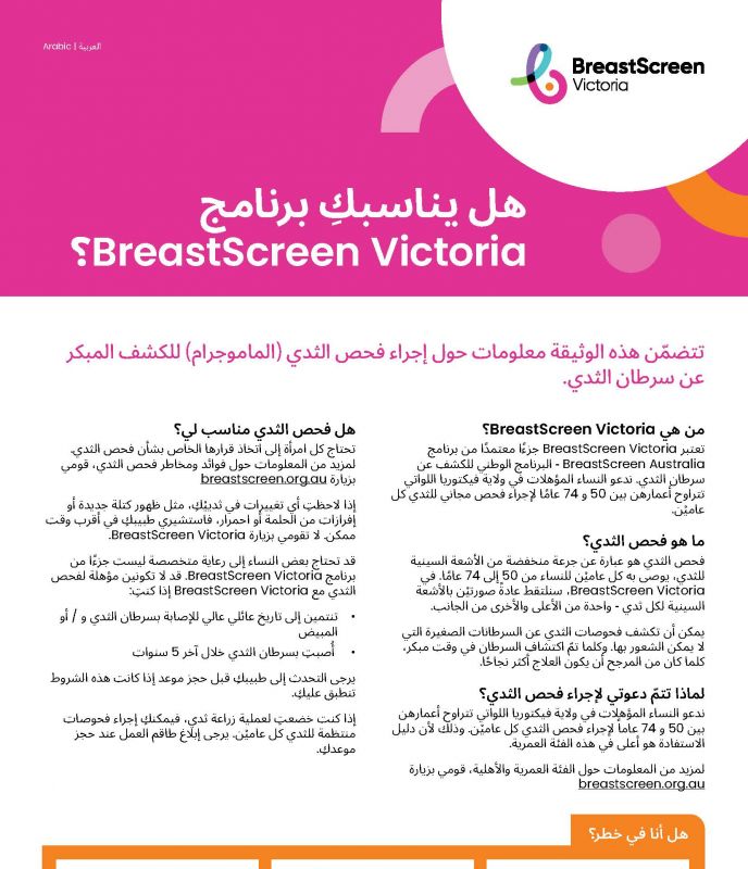 Is the BreastScreen Victoria program for you?