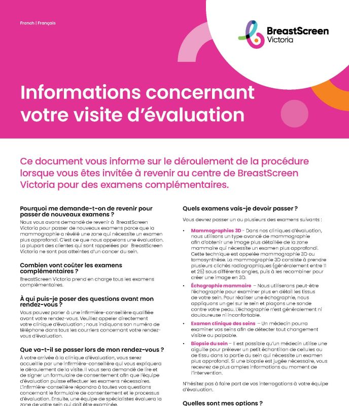 French assessment visit cover
