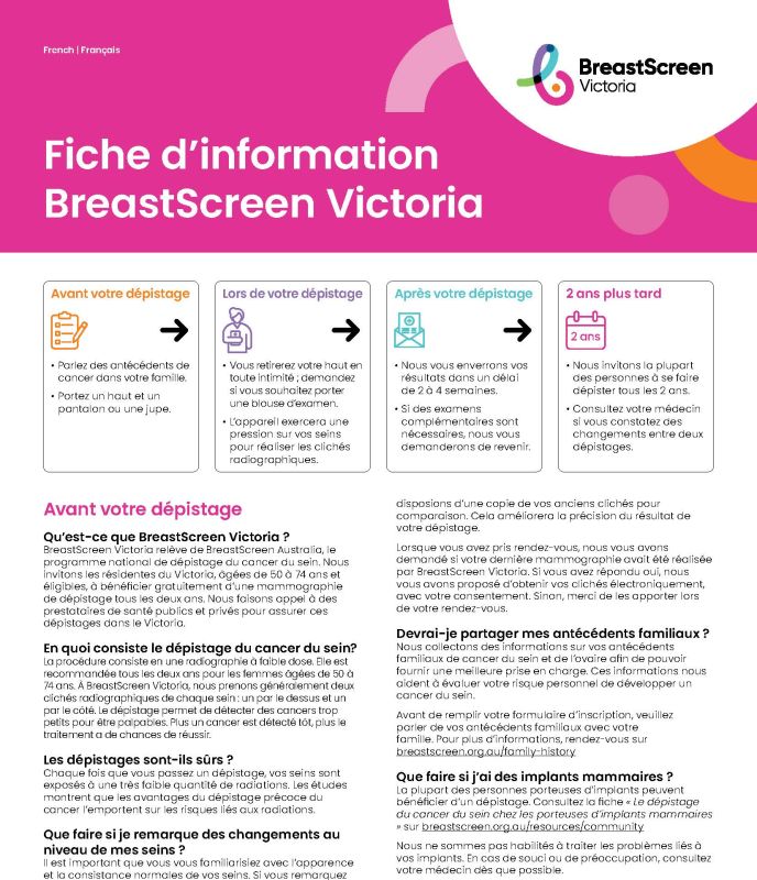 French information sheet cover
