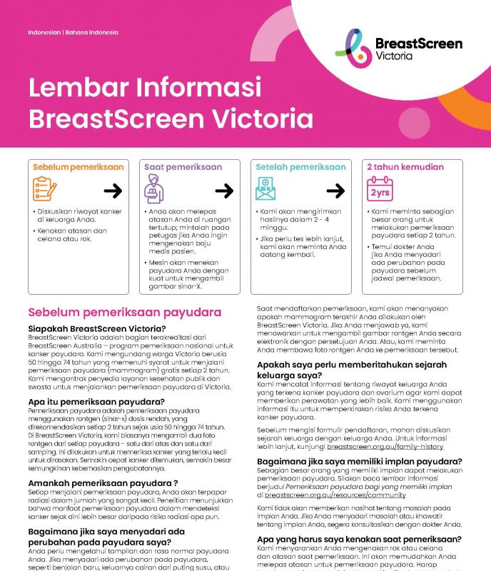 Indonesian information sheet 
