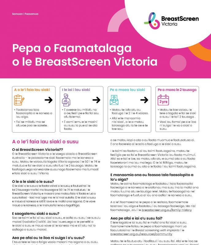 Samoan information sheet