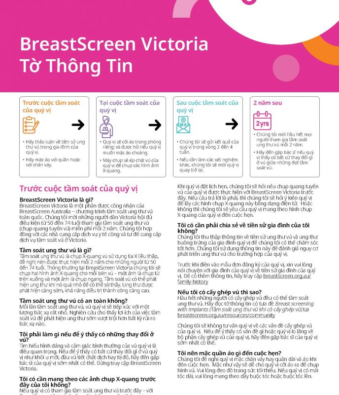 Vietnamese information sheet cover