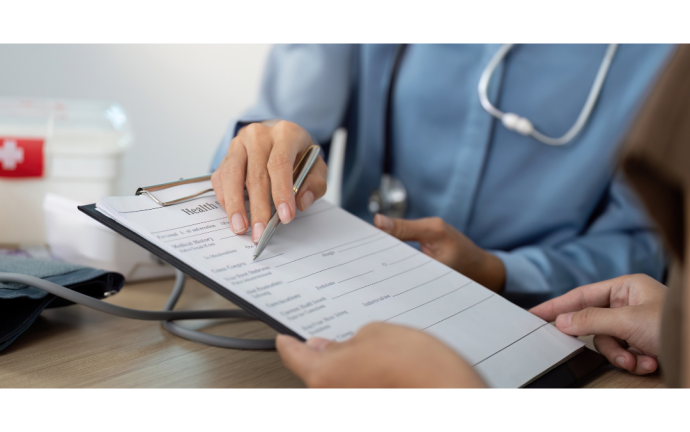A healthcare questionnaire form