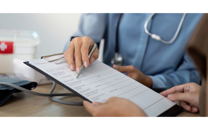 A healthcare questionnaire form