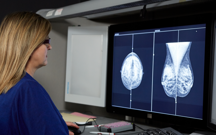 radiographer looking at screen